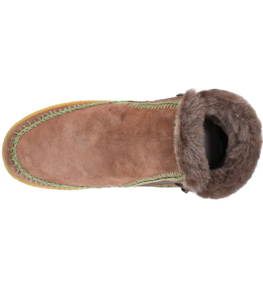 Clearance Boots Setsu Crochet Crepe Suede Camel/Khaki Femme Boots & Bottines