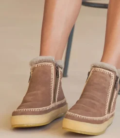 Boots Setsu Crochet Crepe Suede Camel/Beige Femme Boots & Bottines