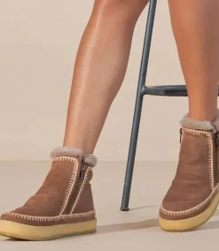 Boots Setsu Crochet Crepe Suede Camel/Beige Femme Boots & Bottines