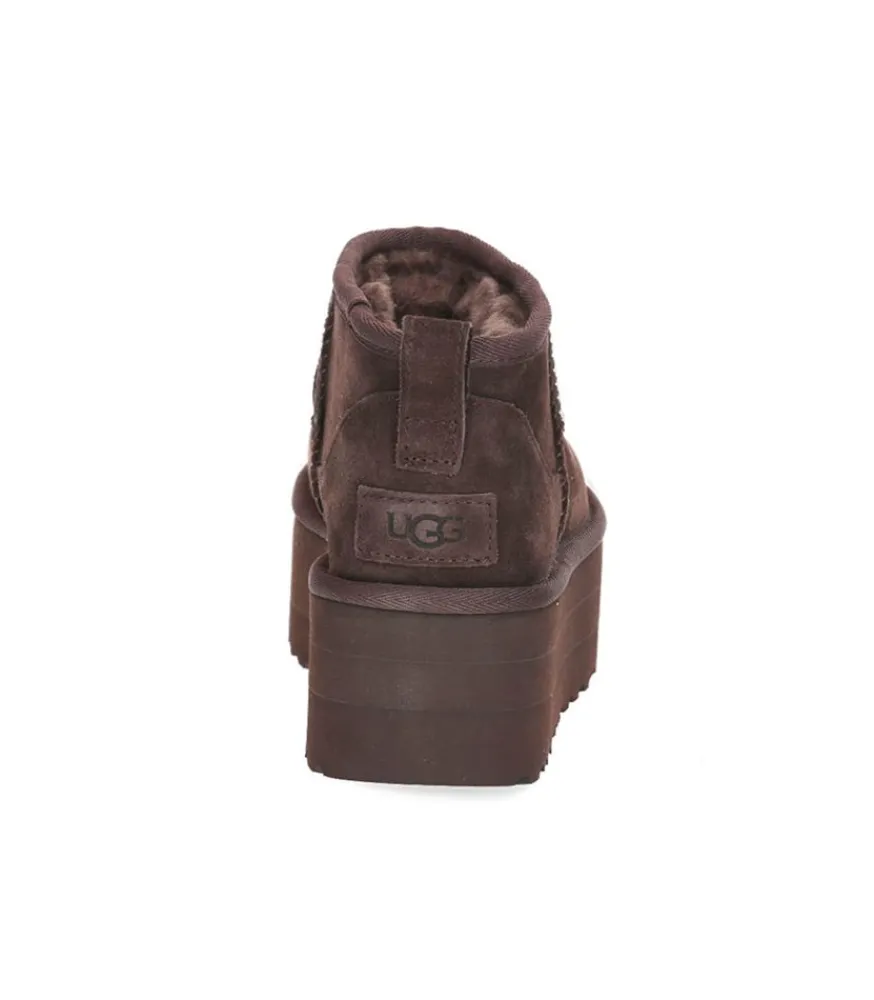 Clearance Bottines Classic Ultra Mini Plateforme Burnt Cedar Femme Boots & Bottines