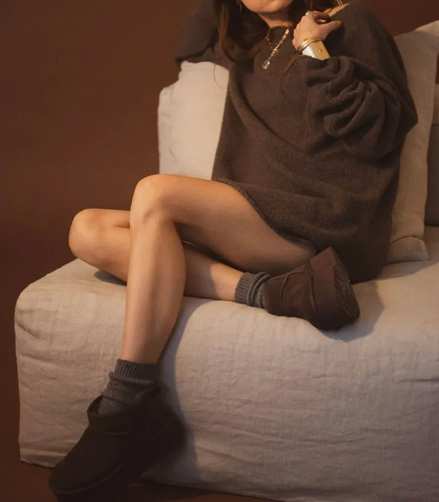 Clearance Bottines Classic Ultra Mini Plateforme Burnt Cedar Femme Boots & Bottines