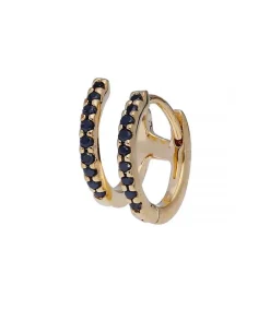 Discount Boucle D'Oreille Double Creole Diamants Noirs Femme Boucles D'Oreilles