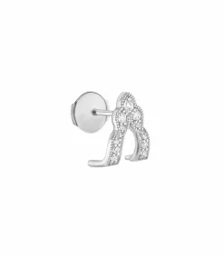 Boucle D'Oreille Metropolis Or Blanc Et Diamants Femme Boucles D'Oreilles