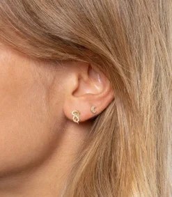 Boucle D'Oreille Moon Or Jaune Et Diamants Femme Boucles D'Oreilles