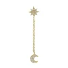 Outlet Boucle D'Oreille Pendante Etoile Et Lune A Diamants Femme Boucles D'Oreilles