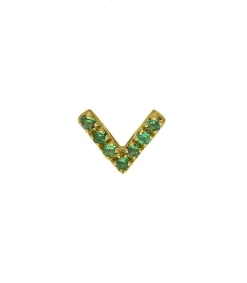 Boucle D'Oreille Stud V Tsavorites Femme Boucles D'Oreilles