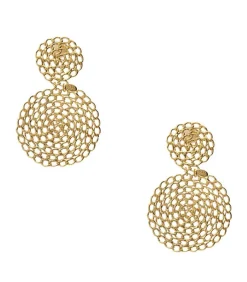 Hot Boucles D'Oreille Onde Gourmette Dore Femme Boucles D'Oreilles