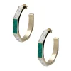 New Boucles D'Oreilles A Design Octogonal Green Femme Boucles D'Oreilles