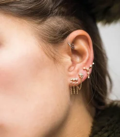 Clearance Boucles D'Oreilles Chaine Constellations Triple Diamants Femme Boucles D'Oreilles