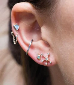Boucles D'Oreilles Constellation Diamants Femme Boucles D'Oreilles