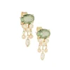 Outlet Boucles D'Oreilles Meduse Saphir Vert & Diamants Femme Boucles D'Oreilles