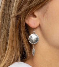 Sale Boucles D'Oreilles Pendantes Piece Et Plume Femme Boucles D'Oreilles