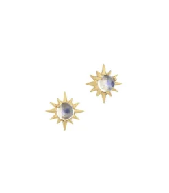 Sale Boucles D'Oreilles Pierre De Lune Soleil Femme Boucles D'Oreilles