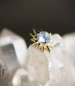 Sale Boucles D'Oreilles Pierre De Lune Soleil Femme Boucles D'Oreilles