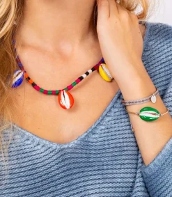 New Bracelet A Ruban Et Medaillon Rond Femme Bracelets