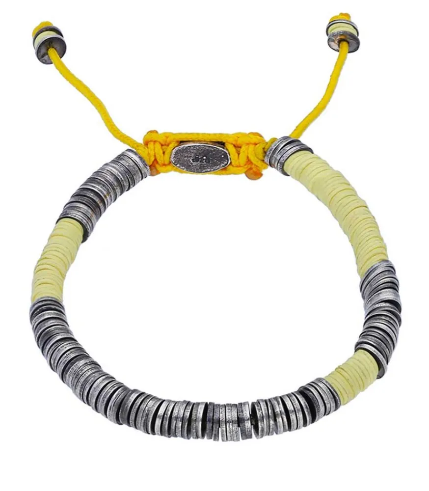 Bracelet Awaso En Perles Africaines Et Argent Homme Bijoux