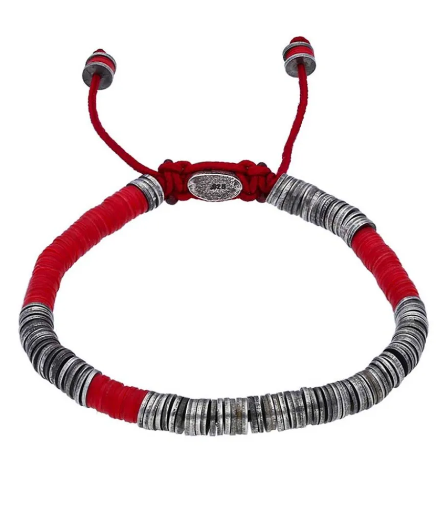 Bracelet Awaso En Perles Africaines Et Argent Homme Bijoux