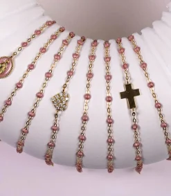 Online Bracelet Croix Or Jaune Et Perles De Resine Femme Bracelets