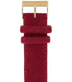New Bracelet De Montre Interchangeable Flanelle Bordeaux / Or Jaune Femme Montres