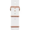 Bracelet De Montre Special Nato Blanc, Boucle En Acier Or Rose 245Mm Femme Montres