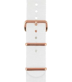 Bracelet De Montre Special Nato Blanc, Boucle En Acier Or Rose 245Mm Femme Montres