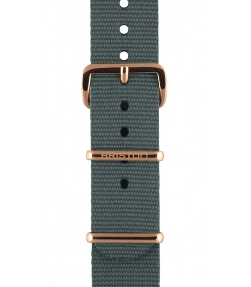 Discount Bracelet De Montre Type Nato Gris, Boucle Or Rose 230Mm - Clubmaster Chic Femme Montres