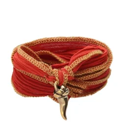 Outlet Bracelet En Soie A Nouer Et Charm Corne D'Abondance En Bronze Femme Bracelets