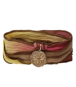 Bracelet En Soie Et Charm Peace & Health En Bronze Femme Bracelets