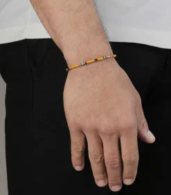 Sale Bracelet Ghanian Mini En Perles Africaines Et Argent Homme Bijoux