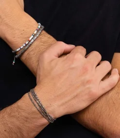 Sale Bracelet Ghanian Mini En Perles Africaines Et Argent Homme Bijoux