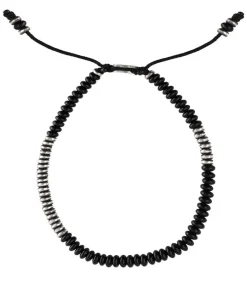 Hot Bracelet Ingot A Perles De Pierres Et D'Argent Homme Bijoux