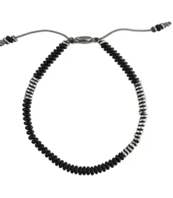 Hot Bracelet Ingot A Perles De Pierres Et D'Argent Homme Bijoux