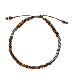 Hot Bracelet Ingot A Perles De Pierres Et D'Argent Homme Bijoux