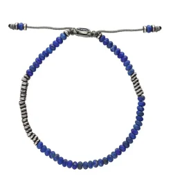 Hot Bracelet Ingot A Perles De Pierres Et D'Argent Homme Bijoux