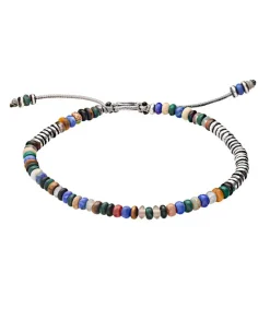 Hot Bracelet Ingot A Perles De Pierres Et D'Argent Homme Bijoux