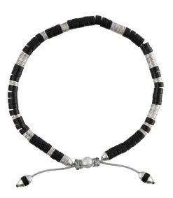 Bracelet Lazuli Argent Et Gemmes Onyx Homme Bijoux