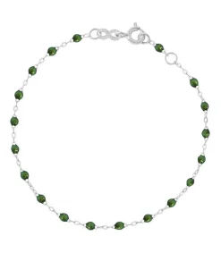 New Bracelet Or Blanc Et Perles De Resine Femme Bracelets