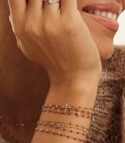 Discount Bracelet Or Jaune Et Perles De Resine Femme Bracelets