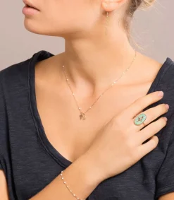 Sale Bracelet Or Rose Et Perles De Resine Femme Bracelets