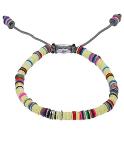 Outlet Bracelet Rainbow En Perles Africaines Et Argent Femme Bracelets