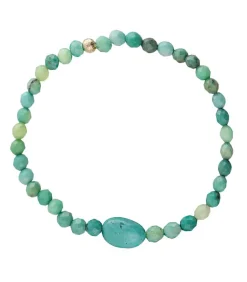 Clearance Bracelet Turquoises Et Agate Ovale Verte Femme Bracelets