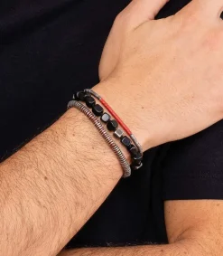 Discount Bracelet Volta En Perles Africaines Et Argent Homme Bijoux