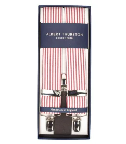 Clearance Bretelles Sutting 3 Clip A Rayures Rouge Et Blanche Femme Ceintures