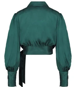 Cache-Coeur En Satin De Soie Jade Femme Hauts