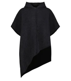 Outlet Cape A Capuche Noir Homme Manteaux & Vestes
