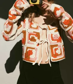 Cardigan En Crochet Hayden Tie Femme Mailles & Sweats