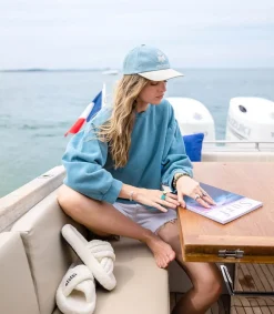 New Casquette Tyron Aqua Et Beige Femme Chapeaux, Bonnets & Casquettes