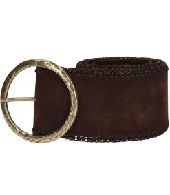 Outlet Ceinture En Cuir Suede Marron X Jane De Boy Femme Ceintures