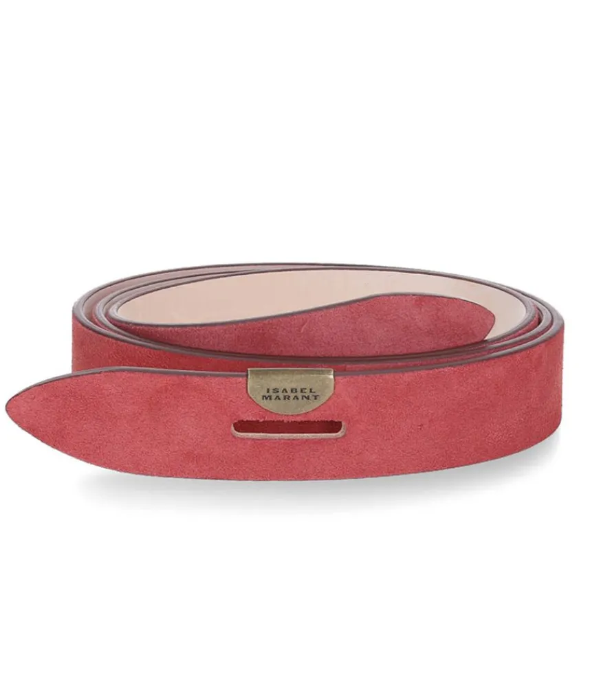 Sale Ceinture Lecce En Cuir Suede Papaya Femme Ceintures