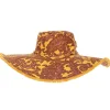 Outlet Chapeau Frayed Floppy Peach Yellow Paisley Femme Chapeaux, Bonnets & Casquettes